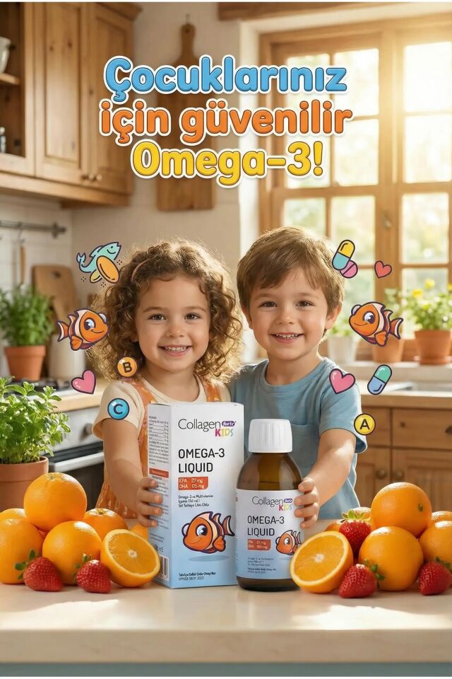 Omega-3 Kids & Multivitamin Sıvı Balık Yağı, 150 ml Portakal