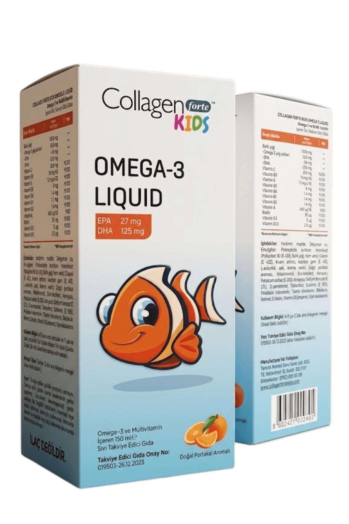 Omega-3 Kids & Multivitamin Sıvı Balık Yağı, 150 ml Portakal