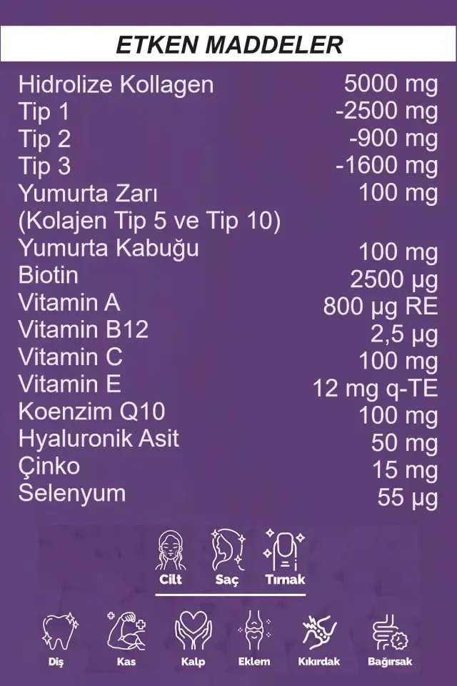 Collagenforte Premium Kolajen Powder 10g x 30 Şase Biotin & Multivitamin Çilek Aromalı Toz Kolajen