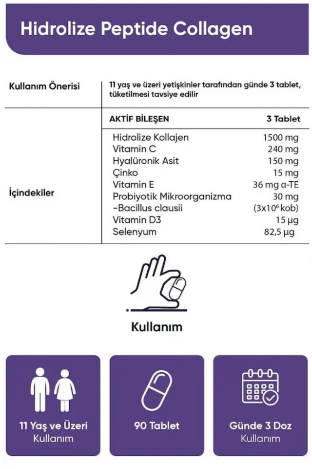 Beauty Collagen Probiyotik & Multivitamin 1500 mg, 90 Tablet