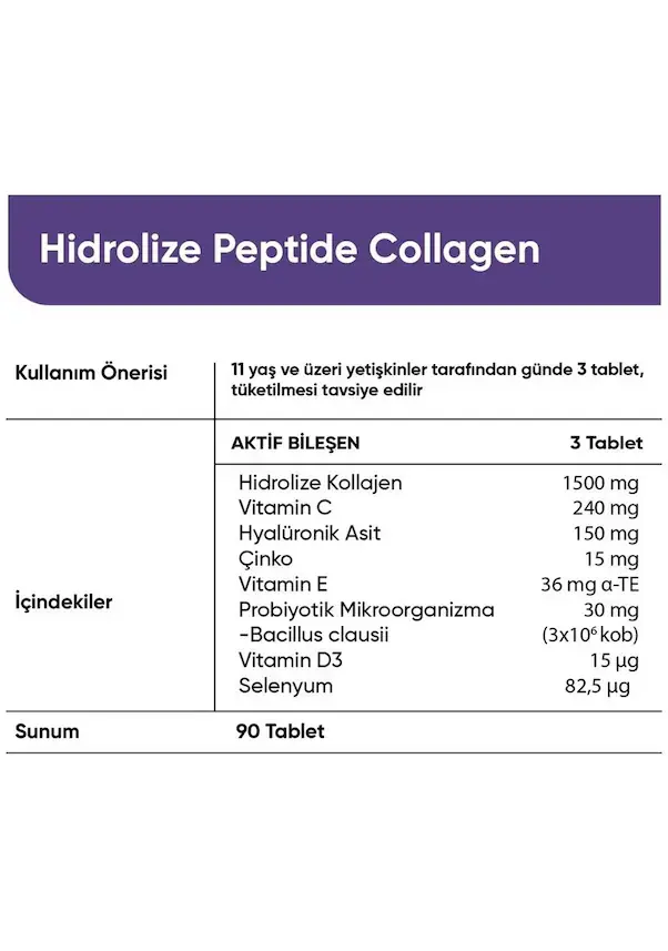 Beauty Collagen Probiyotik & Multivitamin 1500 mg, 90 Tablet