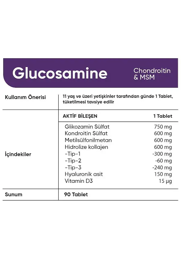 Glukozamin 1500 mg Complex, 90 Tablet