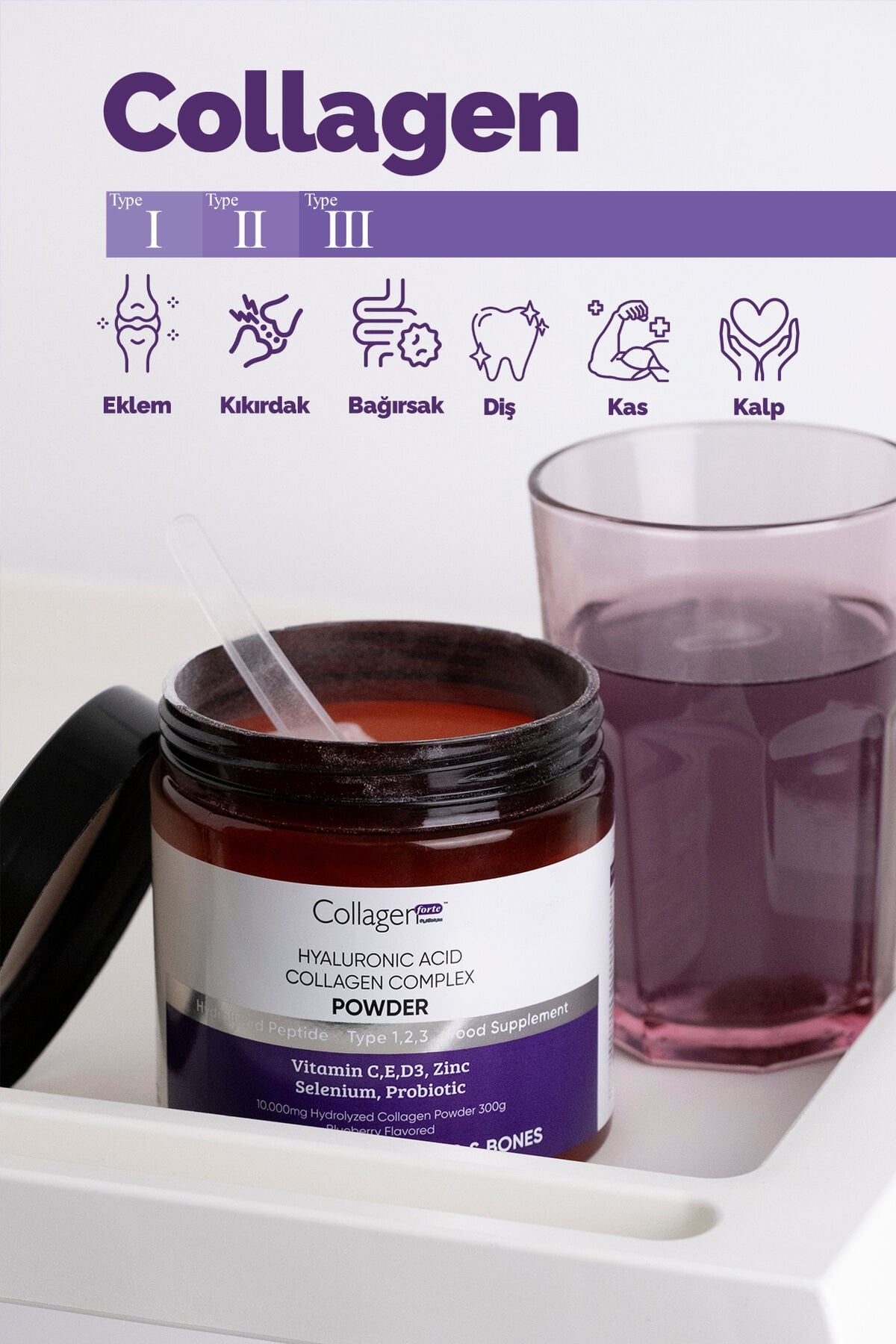 Toz Kolajen Powder 300 g, Orman Meyveli