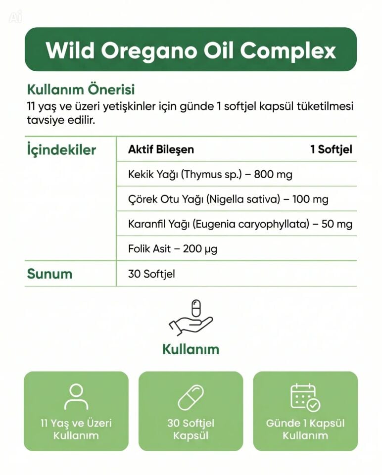 Helovit Kekik Yağı & Çörekotu Yağı 1200 mg, 30 Softgel